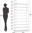 Kitsure Shoe Rack for Closet - 10-Tier Shoe Organizer with Hook Rack, Large-Capacity & Space-Saving Shoe Shelf for Entryway, Bedroom, Living Room,32.2