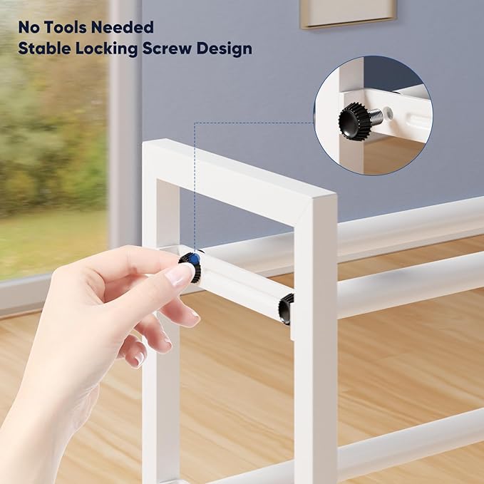 Abiglifty 2-Tier Expandable Shoe Rack,17"-33" Adjustable Shoe Rack for Closet,Metal Shoes Shelves for Front Door Entrance, Garage & Corridor, Free Standing Shoe Holders, Easy to Assemble,White
