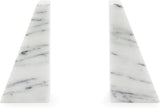 Fox Run Triangular 100% Natural Polished White Marble Bookends 4 x 3 x 6 inches