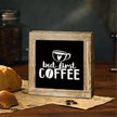 But First Coffee Wooden Decor, Coffee Bar Table Top Decorative Sign, Funny Office Desk Decoration, Farmhouse Cafe Decoration, Rustic Wooden Table Top Decor 5.9X5.9 Inches