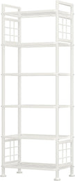 GIOTORENT 6-Wire Garage Shelving Storage Shelves, Metal Shelving Unit Pantry Rack, Kitchen Storage Adjustable Shelf 900Lbs Capacity for Laundry Kitchen Bathroom Organizer(White)