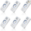 LED Motion Sensor Puck Lights, Rechargeable Cabinet Lights, Stick on Wireless LED Night Light for Closet, Drawer, Shelf, Under Cabinet, Warm White 6Pack, USB Charging Cord Included