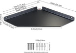 10 Inch Black Floating Corner Shelf Wall Mounted, Large Triangle Shelf for TV Box, Router, Speakers, Wine & Trophies