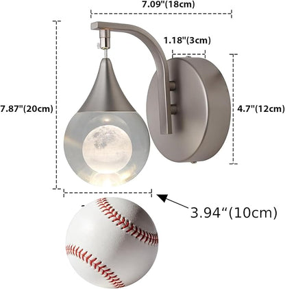 Crystal Wall Sconce, Modern Indoor Moon Wall Lamp, Dimmable LED Wall Light for Bedroom Bedside Batnroom Vanity Living Room Dining Room Hallway. Nickel