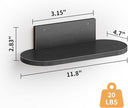 Wooden Floating Shelves for Wall, Floating Shelf for Bedroom Kitchen Decor, Wall Mounted Rustic Farmhouse Wood Shelf for Books, Plants, Set of 3 (Black, S (Round))