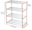 Stackable Small Shoe Rack, Entryway, Hallway and Closet Space Saving Storage and Organization (4-Tier, Pink)