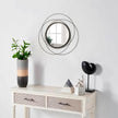 Circle Mirror Wall Decorative Metal Wall Mirror, Art Small Round Wall Home Mirror, Decor Living Room Bedroom Bathroom Entryway 12