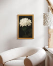HUARCEY Gold Framed Vintage Wall Art for Living Room, Flowers Painting Canvas Prints Shelf Decor for Kitchen, Aesthetic Bedroom Wall Art, Christmas Gifts for Friends Family (White Hydrangea 16
