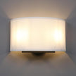 Yosoan 2-Light White Fabric Boho Wall Sconce Indoor Hallway Light Fixture, Dual Vintage Industrial Aged Hardwired Sconces Wall Lighting Semicircle Textile Shade for Bedroom Living Room Corridor Study