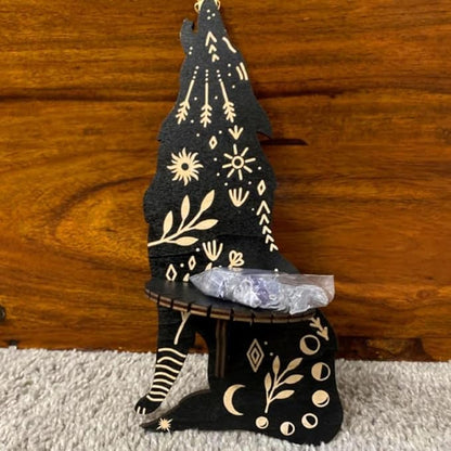 Lovely Wall Stand Wooden Crystal Stand Wall Hanging Display Stand,Aspen Crystal Shelf Display,Decorative Wooden Wall Shelving,Stone Storage Rack(Butterfly)