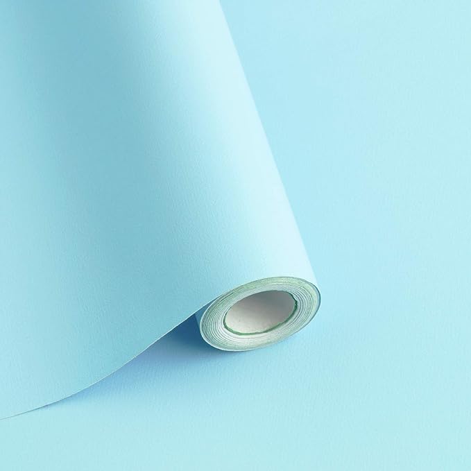 Safiyya 393"x17.7" Peel and Stick Wallpaper Teal Wallpaper Solid Color Teal Contact Paper Temporary Removable Wall Paper for Wall Furniture Cabinet Vinyl Roll