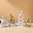 Style-B White, Creative Abstract Thinker Bookend for Home Aesthetic, Study, and Wine Cabinet – Stylish Shelf Decor Accent and Thoughtful Gift for Living Room, Bar, or Coffee Shop