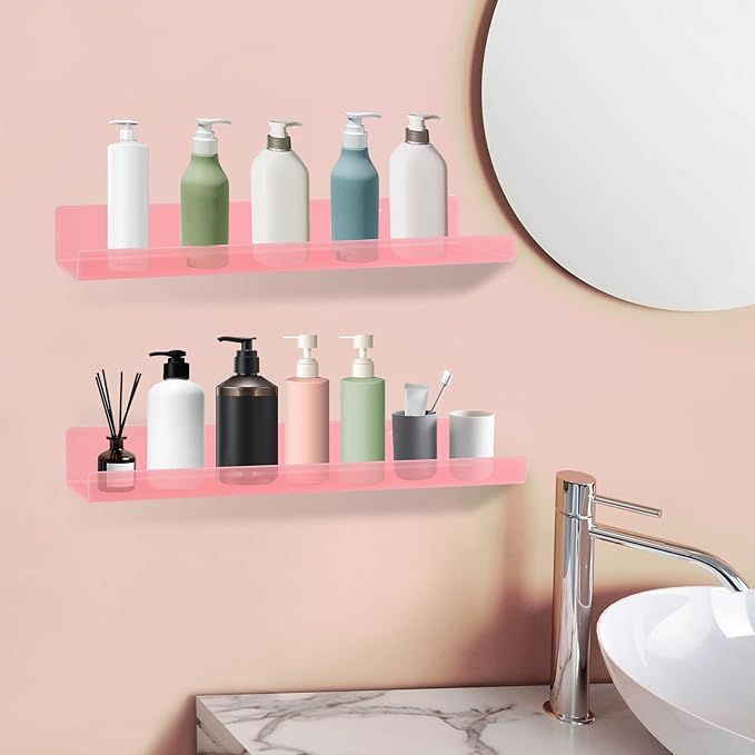 Dezzer 6 Pack Acrylic Shelves for Wall, 15