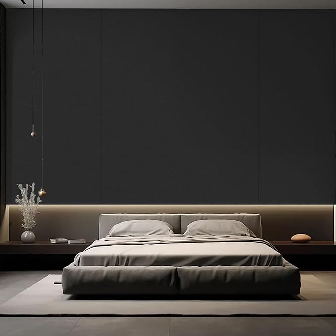 practicalWs Black Wallpaper Peel and Stick with Tools, Matte Black Contact Paper Self-Adhesive and Removable 17.7'' x 590.5'', Thickened Wall Paper for Cabinets, Drawers and Countertop