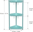Orimade Rustproof 3 Tier Floor Standing Corner Shower Caddy Organizer, Plastic Metal Splicing Floor Corner Shelf Rack Stands for Bathroom, Blue