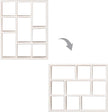 SOFE Small White Shadow Box with Shelves, Wall Shelving Unit 9-Compartments, Freestanding or Wall Mounted Curio Cabinet, Knick Knack Display Shelf, Wood Floating Cube Shelves for Walls, Collectibles
