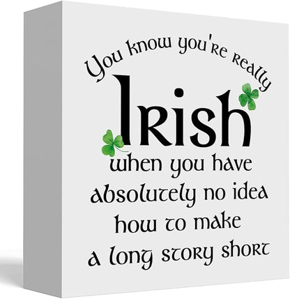 Irish Blessing Decor St. Patricks Day Decorations Rustic Wood Sign Home Tabletop Desk Decor St Patrick's Day Decorations 5 X 5 Inches