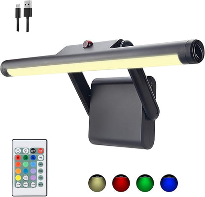 LUXSWAY Rechargeable Picture Light,Wireless Painting Lights,12 Colors Changing Artwork Lights with Rotate Head,10000mAh Display Art Lighting for Dart Board Poster Gallery