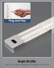 MYPLUS 24 Inch Under Cabinet Lights with Hand Wave, Under Counter Lighting 4000K Natural White,Dimmable,Plug and Play,LED Lights for Kitchen Cabinet, Cupboard, Closet, Desk