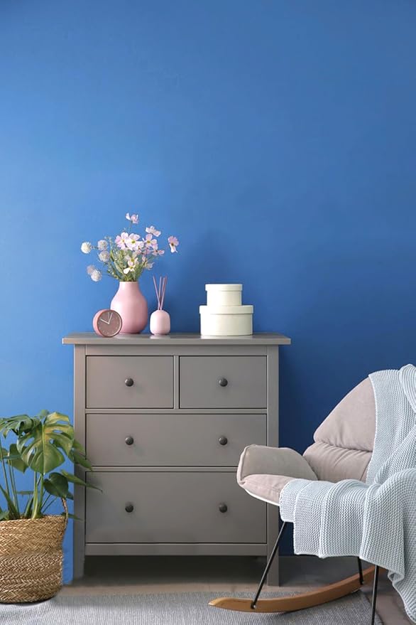 15.7" x 394" Blue Contact Paper Peel and Stick Wallpaper for Bedroom Easy Peel Off Wallpaper Blue for Bathroom Kitchen Wall Paper Renter Friendly Removable Vinyl Self Adhesive Matte