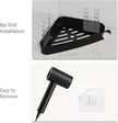 Sotfamily Plastic Shower Caddy Corner (for 90° Only), 4 Pack Adhesive Corner Shower Shelves for Bathroom Organizers and Storage, Black