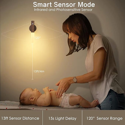 Montford Wall Sconces Set of Two Battery Operated, Motion Sensor Night Light Magnetic Wall Light Rechargeable Wall Sconce, Peel and Stick Sconce Lights for Hallway