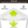 Orimade Rustproof 2 Tier Floor Standing Corner Shower Caddy Organizer, Plastic Metal Splicing Floor Corner Shelf Rack Stands for Bathroom, White