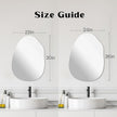 Irregular Frameless Bathroom Mirror,22 x 30 Inch Asymmetrical Wall Mirror with Wood Frame,Vanity Modern Tempered Glass Mirror for Bedroom,Entryway,Living Room