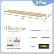 Picture Ledge Shelf, Floating Shelves Set of 2, Solid Ash Wood 56'' Long Large Nursery Book Shelves for Toys Storage, Kids Bookshelf for Living Room Bedroom Decor Books Photo Frames, Natural
