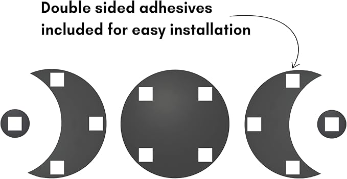 Americanflat Adhesive Mirror Tiles - Set of 5 Moon Phase Mirrors for Wall and Home Decor - Peel and Stick Mirrors - Modern Glass Mirror for Bathroom, Bedroom, Living Room