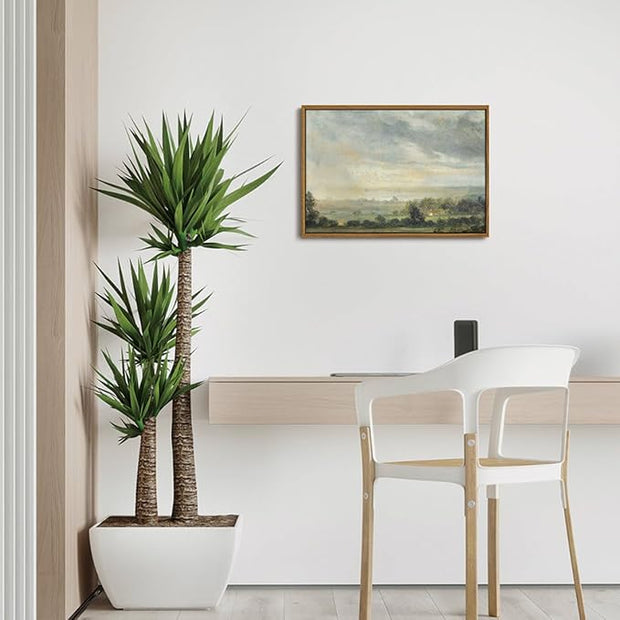 OIQArtOIQ Vintage Framed Wall Art Pastoral Landscape Canvas Art Prints Rustic Farmhouse Pictures Wall Decor Modern Cottagecore Paintings Artwork For Bedroom Kitchen Bathroom Office Living Room