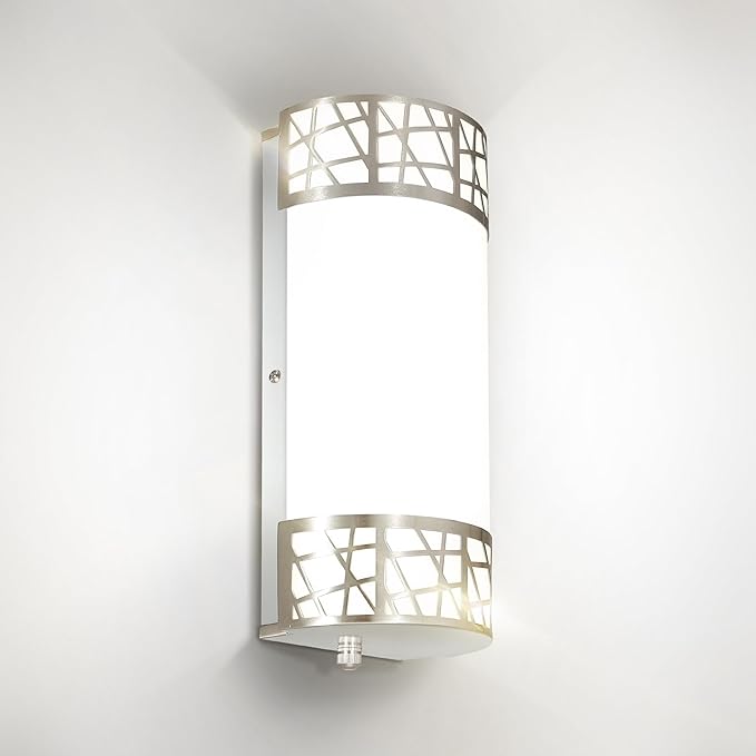 ASD 12 Inch LED Indoor Wall Sconce - Brushed Nickel Modern Dimmable 15W 2700K-5000K Adjustable Wall Mounted Light Fixtures, Wall Lights for Bedroom, Bathroom, Living Room, Hallway Decor - ETL