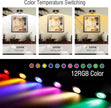 Xuolder Picture Lights for Wall,2000mAh Rechargeable Battery Poster Lights LED Magnetic Painting Light with Remote Control,3 Color Temps&12 RGB Timer Dimmable Wall Light for Art Display Wall Decor