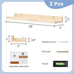 Picture Ledge Shelf for Wall, 24 inch Solid Ash Wood Nursery Book Shelves 2 Packs, Floating Shelves for Kids' Room Bedroom Bathroom Living Room Photo Frames Office Nursey Wall Decor, Natural