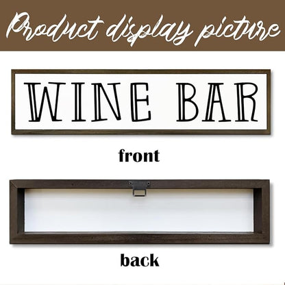 Wine Bar Sign, Rustic Wooden Hanging Signs, Farmhouse Home Decoration for Kitchen Bar, Wall Decor Art, Wine Club Decor, Decorative Wooden Signs and Plaques, 17.8x4x1.2 inches