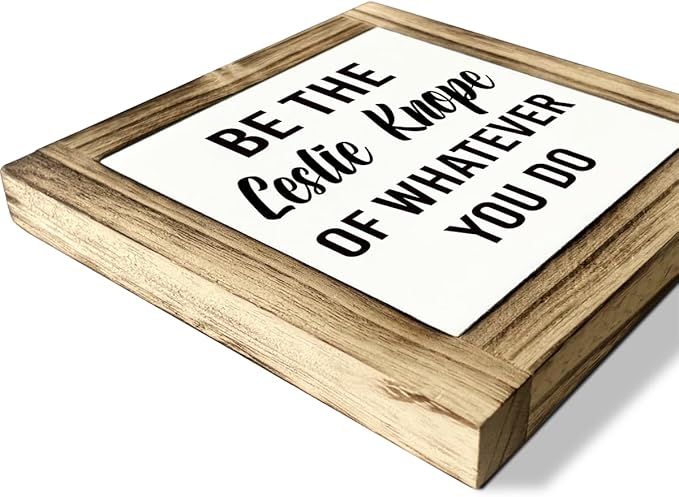 Leslie Knope Office Decor Sign - Wooden Box Sign, 5.9 * 5.9 inches