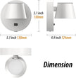 URSOLA Battery Operated Wall Lights Set of Two, LED Rechargeable Battery Wall Sconce with 9000mAh 3CCT and Dimmable Magnetic 360° Rotation Cordless Light for Bedroom（White）