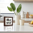Olive You Signs, Home Kitchen Decor, Box Sign Wood Desk Sign Decors, Cute Kitchen Decor for Shelf, Olive Branch Sign, Farmhouse Decors, Home Bar Decor D