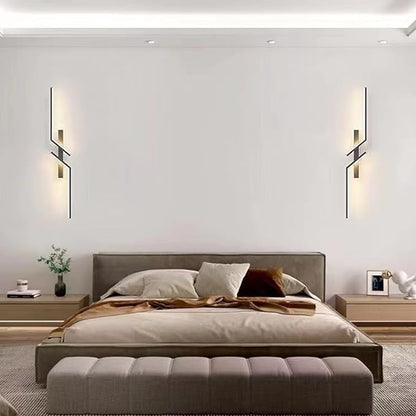 Modern LED Wall Lights, 3 Color Temperature Minimalist Wall Sconce Lighting, Wall Light Fixtures Sconce for Bathroom Bedroom Living Room Black (60cm)