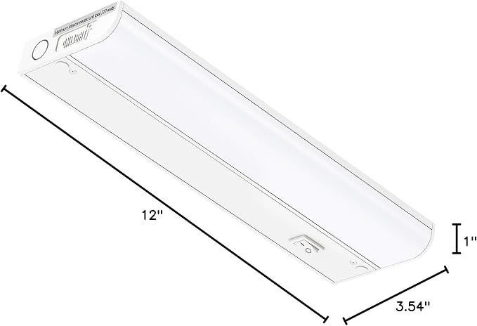 GETINLIGHT Inlight 12-inch Hardwired Only LED Under Cabinet Lighting, Daylight White(5000k), Dimmable, Matte White Finished, ETL Listed, IN-0201-11-WH-50