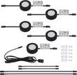 LUMILAND Wired LED Puck Lights 120V (2.7Wx5) Plug-in Lighting Warm White, LED Cabinet Light for Kitchen Can Be Surface Mount or Recess Mount, Black