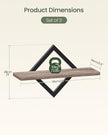Floating Shelves for Wall, Set of 3 Wall Mounted Storage Shelves for Living Room, Bedroom, Kitchen, Bathroom, Greige TBJ03P3BG