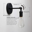 PERMO Vintage Industrial Pole Wall Mount Mini Single Sconce Metal Wall Sconces Fixture (Matte Black)
