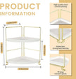 2-Tier Corner Bathroom Countertop Organizer, Tiny Counter Corner Shelf Skincare Makeup Perfume Organizer and Organization for Kitchen (Luxury Gold)