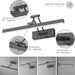 Rechargeable Lights for Pictures on wall Battery Operated Brushed Grey 15.7 Inch Wall Lights with Swing Arm and Timer Function Cordless Art Light with Remote Timer for Paintings,Gallery