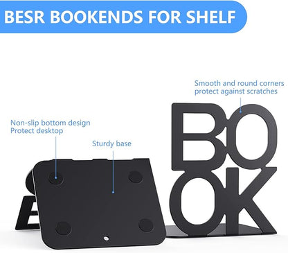 Book Ends,BookEnds Supports for Bookrack Desk,Bookend are Used for Books, Unique Appearance Design,Heavy Duty