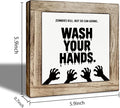 Funny Halloween Decors for Bathroom, Zombies Sign, Funny Remind Signs for Restroom Decor, Farmhouse Home Decor, Shelf Decoration, Washroom Decors, Wash Your Hands Sign 5.9x5.9 inches