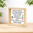 Funny Houseplant Decor Sign - Office Gift for Plant Lover - Double-sided Cactus Decor for Tiered Tray Table Desk Shelf Decoration