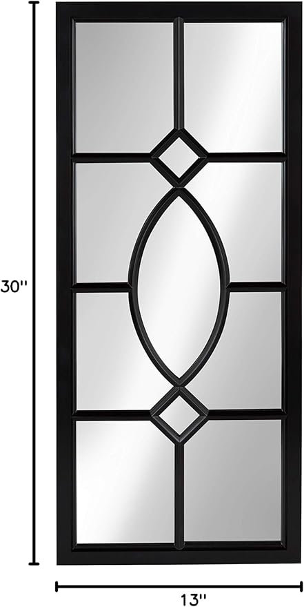 Kate and Laurel Cassat Modern Casual Window Wall Accent Mirror, Black