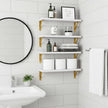 Fixwal Floating Shelves for Wall, Wood Wall Mounted Shelves for Bedroom, Bathroom, Living Room, Kitchen Storage and Decor(White, Set of 4, 16.5 Inch)